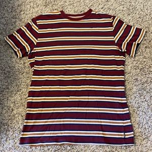 Active Ride Shop Maroon striped T-shirt size L